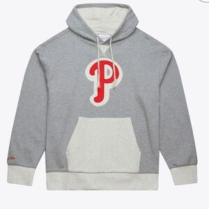 Mitchell & Ness Gray Phillies Heritage Collection Vintage Fleece Pullover Hoodie